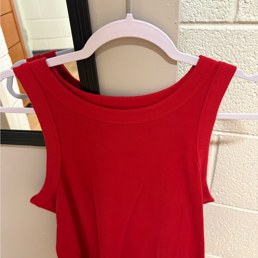 Old Navy Red Ribbed Tank Top